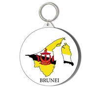 Gift Insanity BRUNEI COUNTRY MAPPED LARGE 58mm ROUND KEYRING