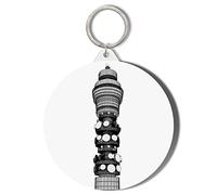 Gift Insanity BT (BRITISH TELECOM) TOWER - POP ART - WHITE BACKGROUND - 58mm Keyring