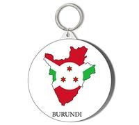 Gift Insanity BURUNDI COUNTRY MAPPED LARGE 58mm ROUND KEYRING