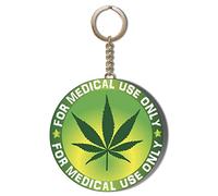 Gift Insanity CANNABIS LEAF MEDICINAL - FOR MEDICAL USE ONLY 58mm LONG CHAIN KEYRING