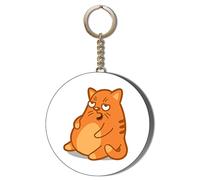Gift Insanity CARTOON FAT GINGER CAT 58mm LONG CHAIN KEYRING