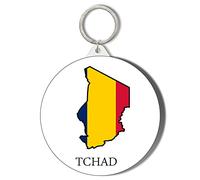 Gift Insanity CHAD COUNTRY MAPPED LARGE 58mm ROUND KEYRING