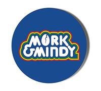 Gift Insanity CLASSIC 70'S TV - ROBIN WILLIAMS - MORK AND MINDY LOGO - 58mm Large Badge
