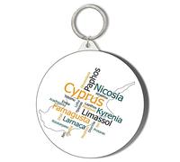 Gift Insanity CYPRUS CITIES MAPPED LARGE 58mm ROUND KEYRING
