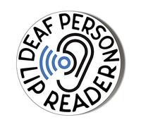 Gift Insanity DEAF PERSON LIP READER WHITE 45mm Novelty Badge