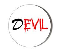 Gift Insanity DEVIL AND EVIL - RED ON WHITE - Large 58mm Magnet