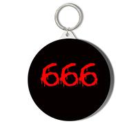 Gift Insanity DEVIL WORSHIP - 666 - RED ON BLACK - Small 45mm Keyring