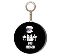 Gift Insanity DONALD TRUMP ASSASSINATION ATTEMPT - ONE FINGER SALUTE - YOU MISSED - 58mm Keyring Bottle Opener