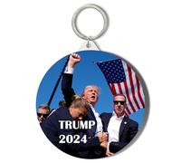 Gift Insanity DONALD TRUMP ASSASSINATION ATTEMPT - RAISED FIST - TRUMP 2024-45mm Keyring