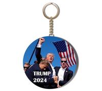 Gift Insanity DONALD TRUMP ASSASSINATION ATTEMPT - RAISED FIST - TRUMP 2024-55mm Keyring Bottle Opener