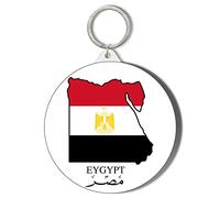 Gift Insanity EGYPT FLAG MAPPED OWN LANGUAGE LARGE 58mm ROUND KEYRING