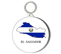 Gift Insanity EL SALVADOR FLAG MAPPED LARGE 58mm ROUND KEYRING