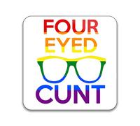 Gift Insanity Four Eyed Gay Cunt - Gay Pride Specs 55mm x 55mm Square Fridge Magnet