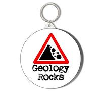 Gift Insanity GEOLOGY ROCKS TRIANGLE ROAD SIGN 45mm Keyring