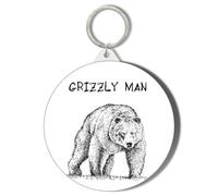 Gift Insanity GRIZZLY MAN BEAR 45mm Short Chain Mirror Keyring