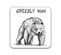 Gift Insanity Grizzly Man Grizzly Bear 55mm x 55mm Square Badge