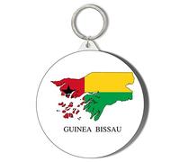 Gift Insanity GUINEA BISSAU FLAG MAPPED OWN LANGUAGE LARGE 58mm ROUND KEYRING