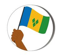 Gift Insanity Hand Held Flag Design SAINT VINCENT AND THE GRENADINES Medium 45mm Novelty Badge