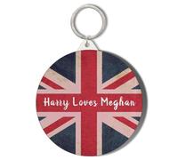 Gift Insanity HARRY LOVES MEGHAN ON UNION JACK SHORT CHAIN KEYRING BOTTLE OPENER