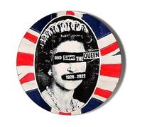Gift Insanity HM Queen Elizabeth - God Save The Queen Marking The Death Of Queen Elizabeth 1926-2022 38mm SMALL BADGE to mark death of HM Queen Elizabeth II 1926-2022