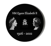 Gift Insanity HM Queen Elizabeth II - 1926 - 2022 - 38mm SMALL Magnet to mark death of HM Queen Elizabeth II 1926-2022, White