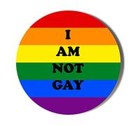 Gift Insanity I AM NOT GAY - PRIDE BACKGROUND - 38mm Small Badge
