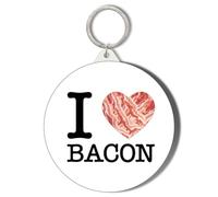 Gift Insanity I LOVE BACON 45mm Short Chain Mirror Keyring