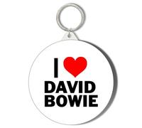 Gift Insanity I LOVE DAVID BOWIE 45mm Short Chain Mirror Keyring