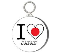 Gift Insanity I LOVE JAPAN FLAG HEART SHAPED DESIGN 45mm Keyring