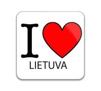 Gift Insanity I Love Lithuania (Lithuanian Language) 55mm x 55mm SQUARE MAGNET
