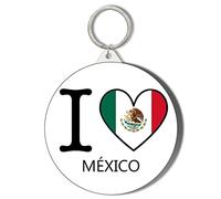 Gift Insanity I LOVE MEXICO FLAG HEART SHAPED OWN LANGUAGE 45mm Keyring