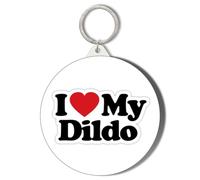 Gift Insanity I LOVE MY DILDO 45mm Short Chain Mirror Keyring