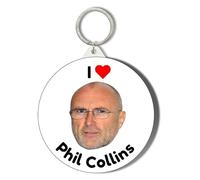 Gift Insanity I Love Phil Collins - Red Heart - 45MM KEYRING