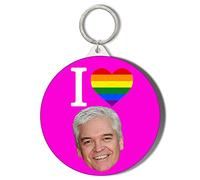 Gift Insanity I LOVE Phillip Schofield RAINBOW HEART 45mm Keyring