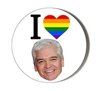 Gift Insanity I LOVE Phillip Schofield RAINBOW HEART (white background) 77mm Extra Large Novelty Magnet