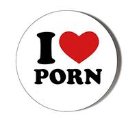 Gift Insanity I LOVE PORN 38mm Small Novelty Badge