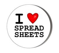 Gift Insanity I LOVE SPREADSHEETS 38mm Small Novelty Badge