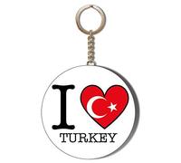 Gift Insanity I LOVE TURKEY FLAG HEART SHAPED DESIGN 58mm CHAIN KEYRING BOTTLE OPENER