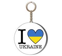 Gift Insanity I LOVE UKRAINE FLAG HEART SHAPED DESIGN 58mm CHAIN KEYRING BOTTLE OPENER