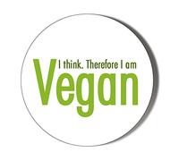 Gift Insanity I THINK THEREFORE I AM VEGAN 45mm novelty badge