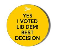 Gift Insanity I VOTED LIBERAL DEMOCRATS BEST DECISION 45mm novelty badge