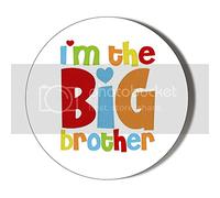 Gift Insanity I'M THE BIG BROTHER MULTICOLOUR LETTERS 45mm SUPER SAFE CLIP BADGE