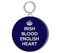 Gift Insanity IRISH BLOOD ENGLISH HEART 45mm Short Chain Mirror Keyring