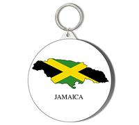 Gift Insanity JAMAICA FLAG MAPPED LARGE 58mm ROUND KEYRING