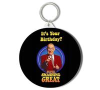 Gift Insanity JIM BOWEN - BULLSEYE - IT'S YOUR BIRTHDAY - SUPER SMASHING - 45mm Short Chain Mirror Keyring