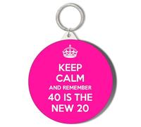 Gift Insanity KEEP CALM 40 IS THE NEW 20 45mm Short Chain Mirror Keyring