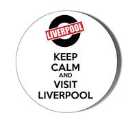 Gift Insanity KEEP CALM AND VISIT LIVERPOOL WHITE 45mm Novelty Badge