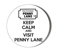 Gift Insanity KEEP CALM AND VISIT PENNY LANE WHITE 45mm Novelty Badge