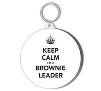 Gift Insanity KEEP CALM I'M A BROWNIE LEADER BLUE 45mm Short Chain Mirror Keyring