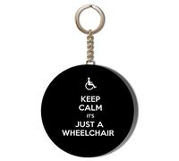 Gift Insanity KEEP CALM IT'S JUST A WHEELCHAIR BLACK 45mm LONG CHAIN KEYRING BOTTLE OPENER